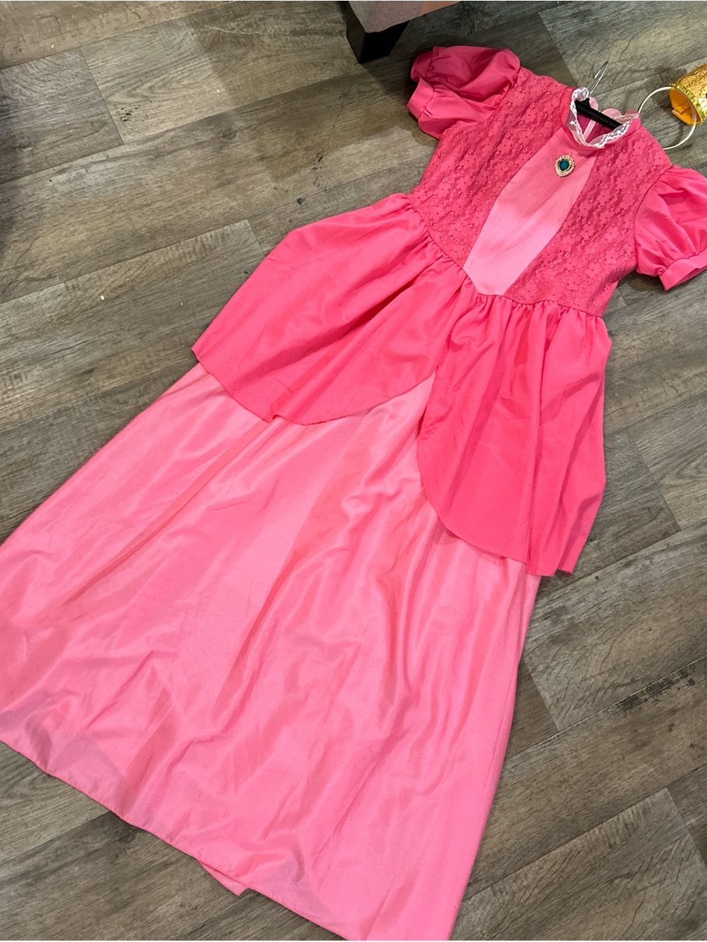 Source Unknown Hot Pink Layered Princess Dress with Jewel